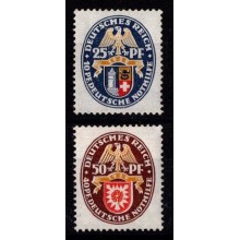 1929 - Tysk Rige - AFA 432-33 - Frimærker - Nødhjælp - Ustemplet.